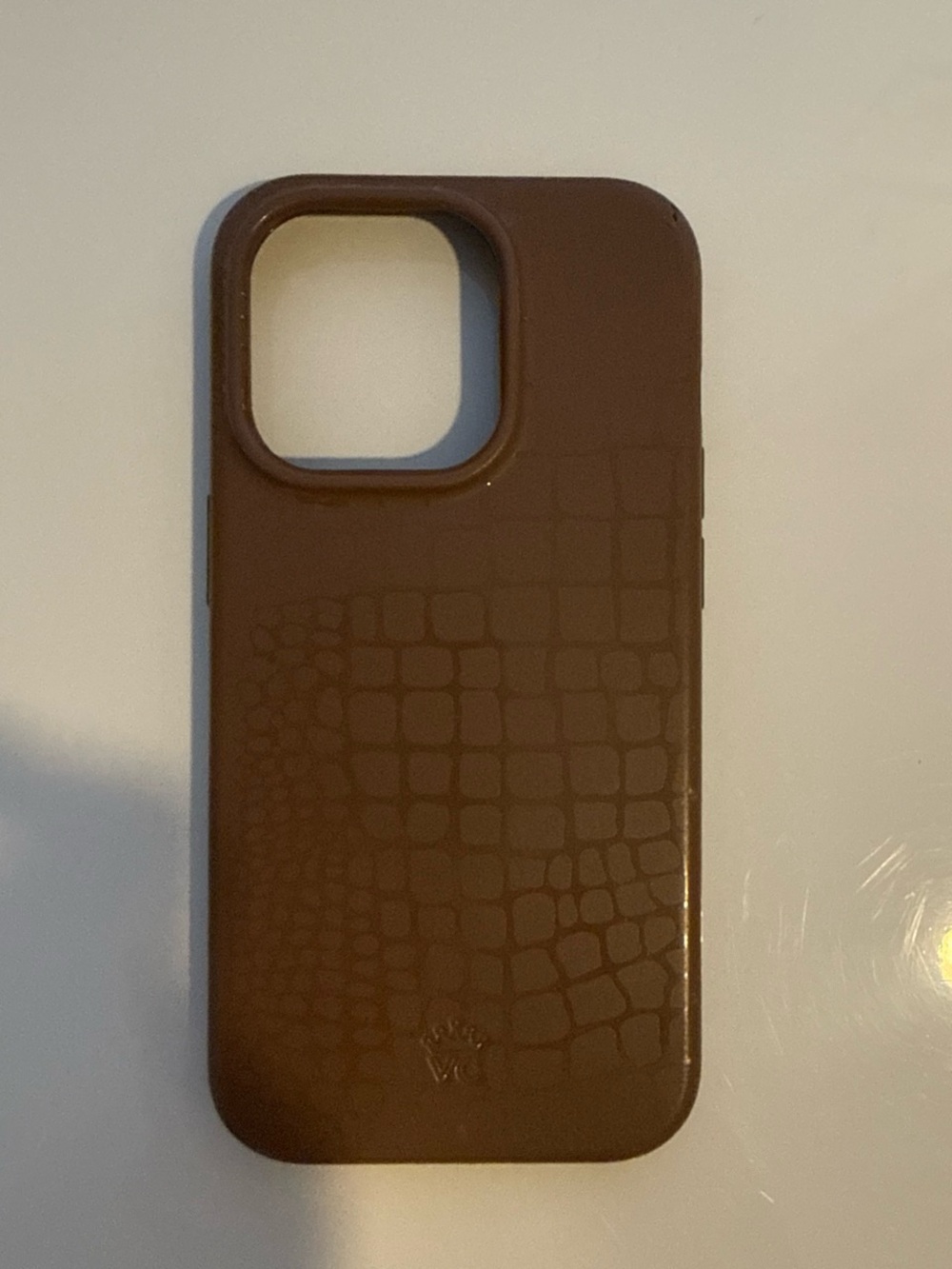 Velvet Caviar Brown Croc-Embossed Phone Case
